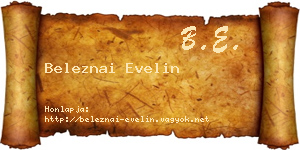 Beleznai Evelin névjegykártya